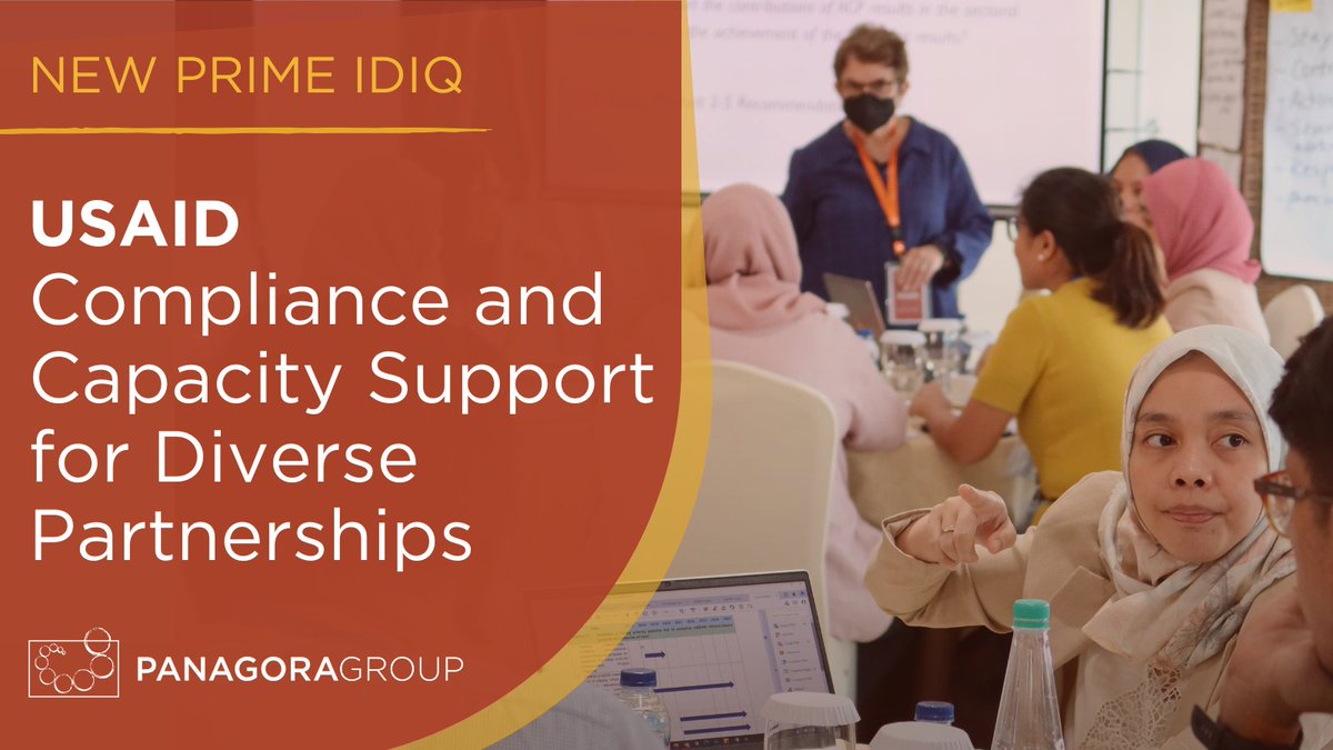 Panagora Group (@panagoragroup) on Twitter photo We are #PanagoraProud to be a prime for <a href="/USAID/">USAID</a>'s five-year Compliance and Capacity Support for Diverse Partnerships IDIQ (CCSDP).
Excited to start work with our partners <a href="/DevWorks_Intl/">DevWorks International</a> <a href="/AllinforDev/">All in for Development</a>
Learn more: panagoragroup.net/news/award-ccs… We are #PanagoraProud to be a prime for <a href="/USAID/">USAID</a>'s five-year Compliance and Capacity Support for Diverse Partnerships IDIQ (CCSDP).
Excited to start work with our partners <a href="/DevWorks_Intl/">DevWorks International</a> <a href="/AllinforDev/">All in for Development</a>
Learn more: panagoragroup.net/news/award-ccs…