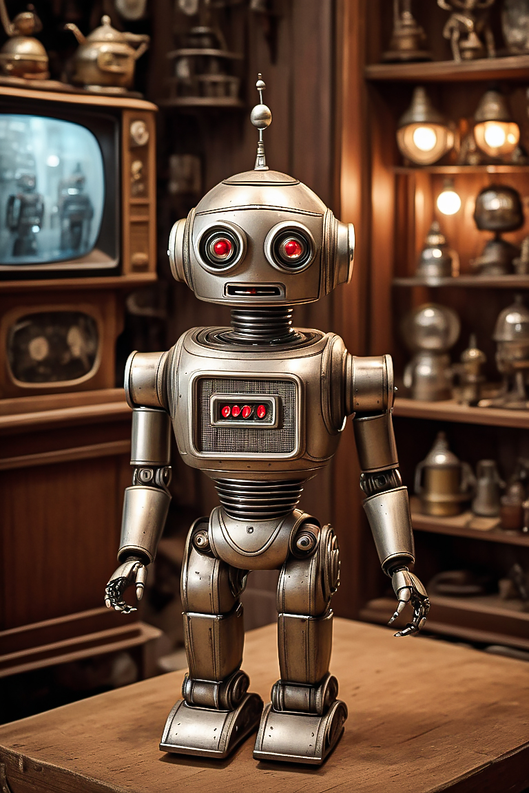 IvanBa_art's tweet image. Robot toys displayed in a vintage store

#cuterobots #airobots #AIArtCommuity #vintagestyle