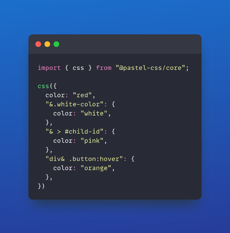 martindaone's tweet photo. Just introduced full support for nested selectors to @pastelcss 🎉
Follow to stay updated, it'll be worth it! 🚀
#reactjs #cssinjs #css #pastelcss https://t.co/XY8QofS4EX