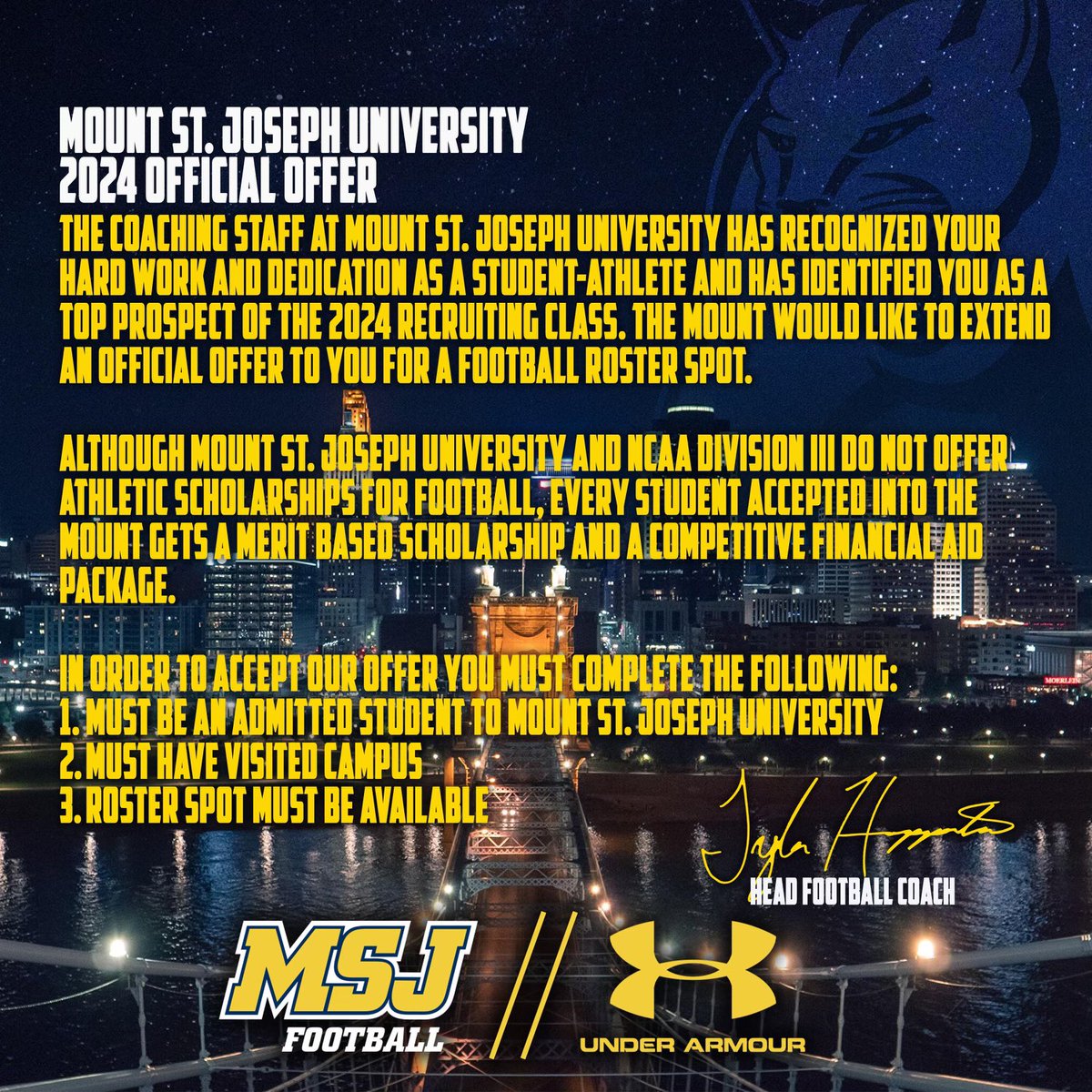 Axel Conover (@axel_conover) on Twitter photo Very excited and blessed to have received my first offer to play football <a href="/MSJ_FB/">Mount St. Joseph Football</a>!!! Thank you <a href="/Coach_DHughes/">Darold Hughes</a> and <a href="/CoachHopperton/">Coach Hopperton</a>
<a href="/SHSBears_FB/">Shelbyville High School Football (Golden Bears)</a> @PitViperMediaIN <a href="/IndianaPreps/">Indiana Preps</a> Very excited and blessed to have received my first offer to play football <a href="/MSJ_FB/">Mount St. Joseph Football</a>!!! Thank you <a href="/Coach_DHughes/">Darold Hughes</a> and <a href="/CoachHopperton/">Coach Hopperton</a>
<a href="/SHSBears_FB/">Shelbyville High School Football (Golden Bears)</a> @PitViperMediaIN <a href="/IndianaPreps/">Indiana Preps</a>