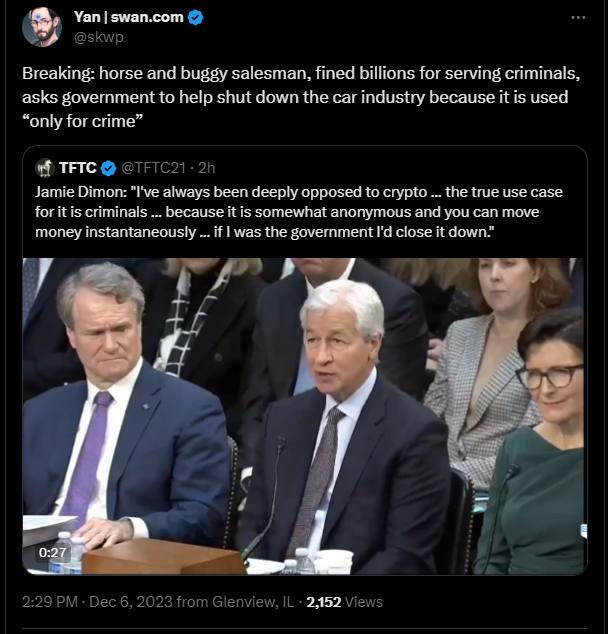 The dichotomy between these two tweets on my timeline today is almost like art.

The text offers great contrast of course, but even the visuals as well. Colorful and rural vs gray and stuffy.