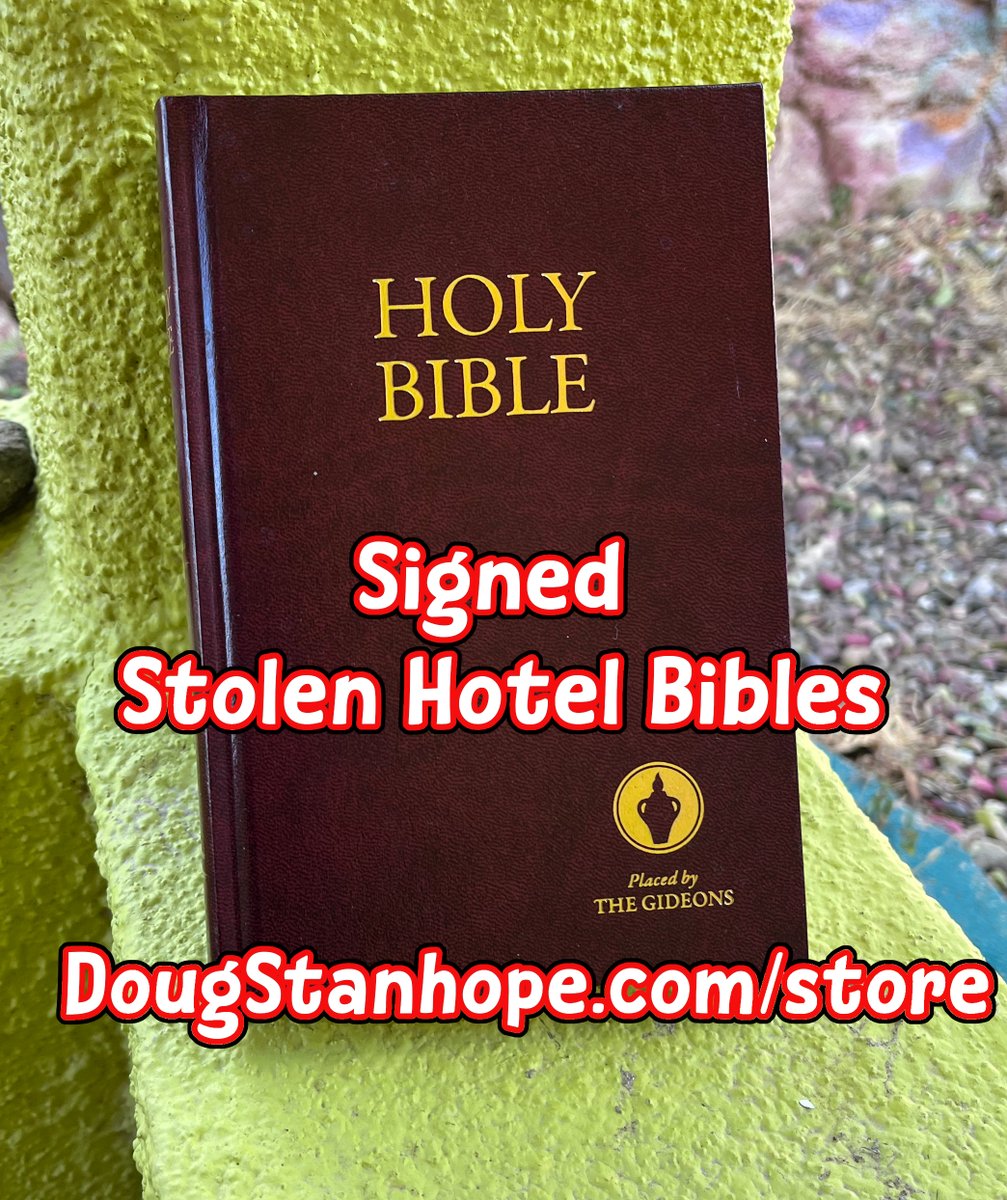 Holiday Sale at the @DougStanhope Store - SIGNED Stolen Hotel Bibles - dougstanhope.com/store?category…