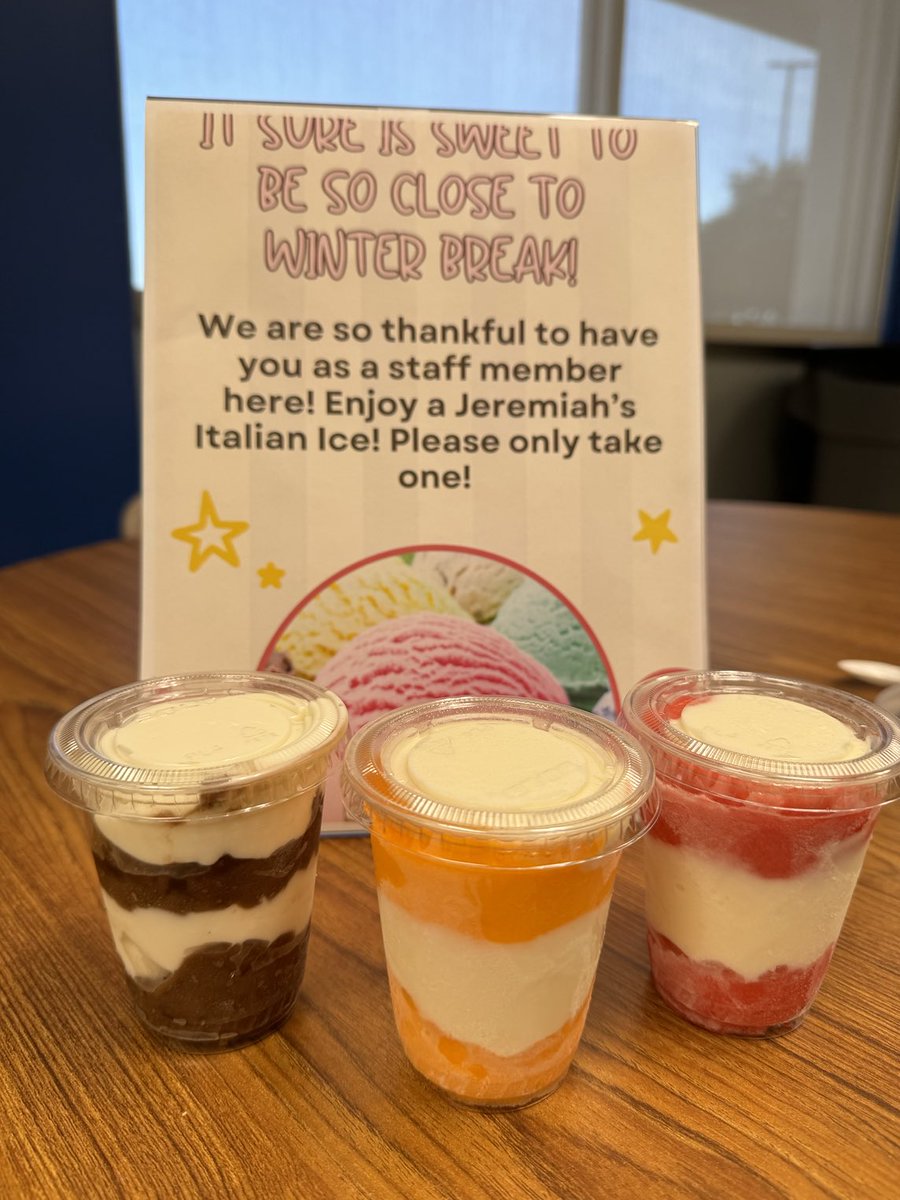 On the 8th day before Christmas break, my admin gave to me… Jeremiah’s Ice - YUMMY! Huge thank you to Mr. Kraus and the admin team for such a yummy treat!!!