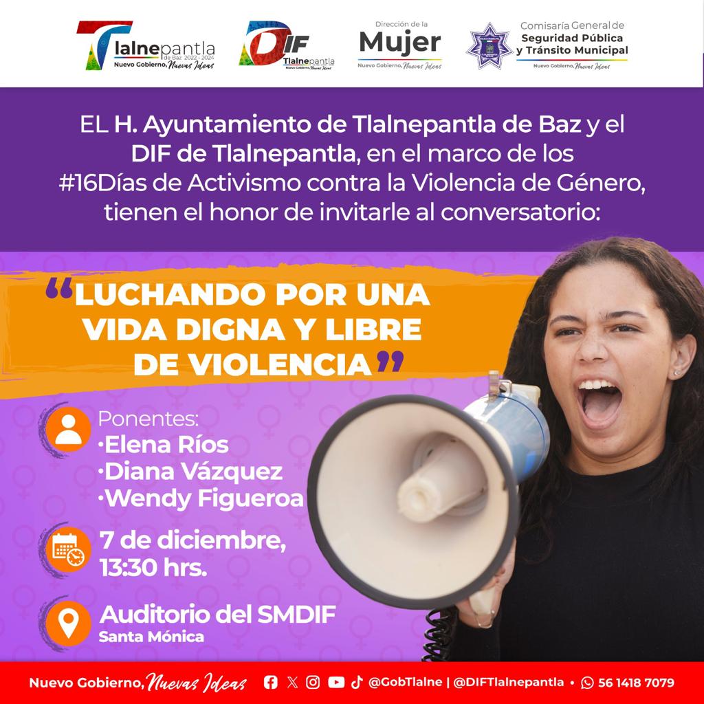 Nos vemos mañana en #Tlalnepantla de Baz con @_ElenaRios y @SayetziMariposa!
#16díasDeActivismo #DIF