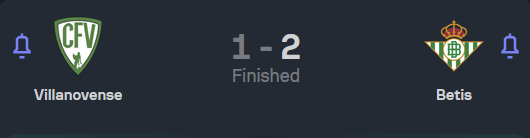 sasnakapack's tweet photo. Unlucky for Villanovense as they concede two late goals from Real Betis. No win for the underdogs today. A fourth division team beating a laliga team would be incredible https://t.co/uHBcfxwlCm