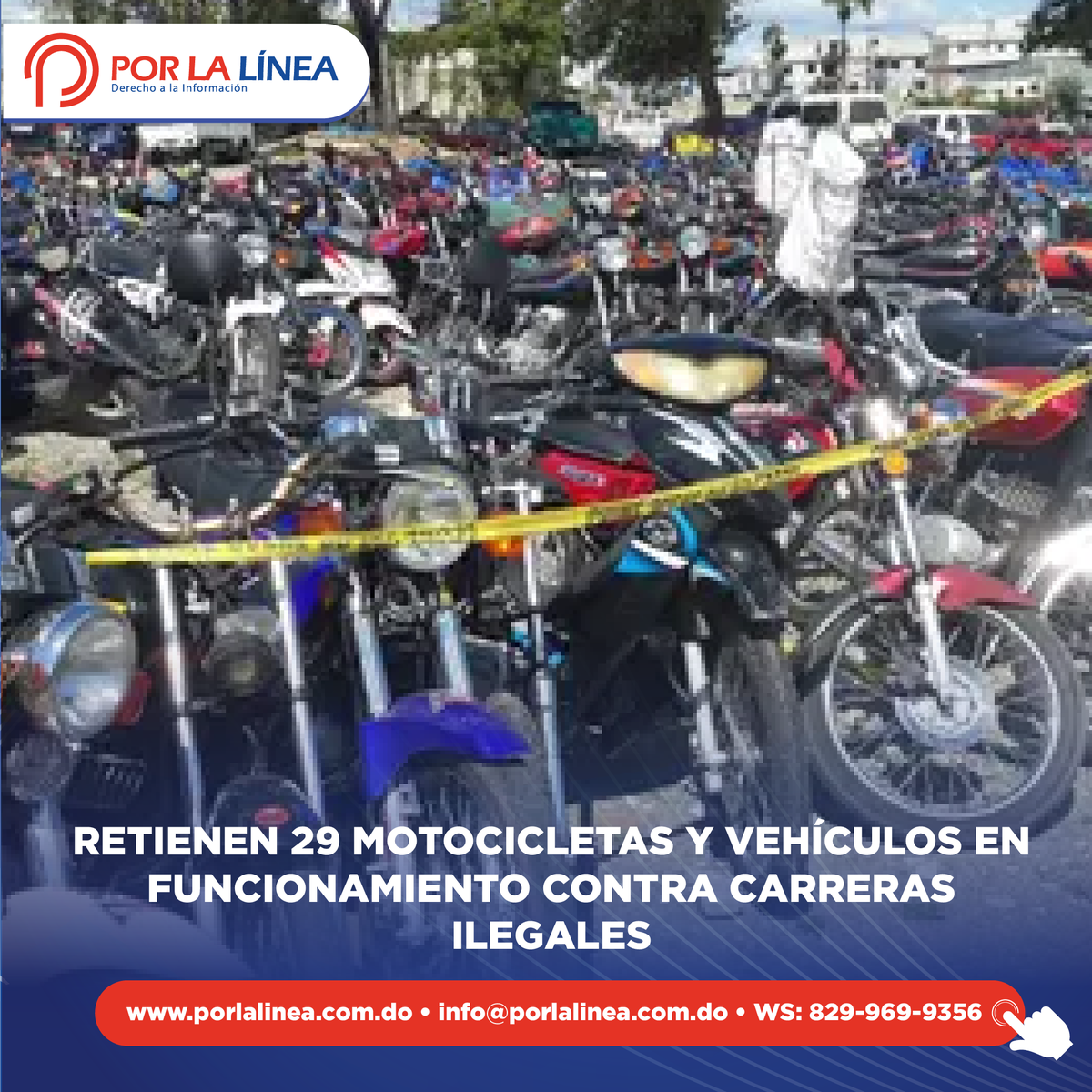 porlalineareal's tweet image. Las autoridades retuvieron en la última semana 29 #motocicletas y cuatro #vehículos utilizados en carreras #clandestinas.

📰🌍 ¡Últimas noticias porlalinea.com.do ! 📺🌐