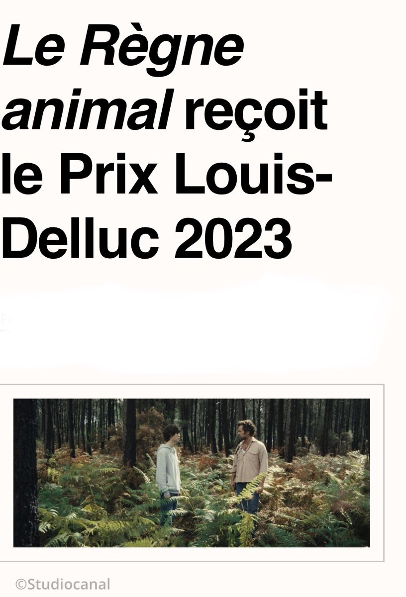 ChuckProd's tweet image. Le Règne animal sur lequel nous avons travaillé (modestement) aux effets visuels Prix Louis Deluc ! (avant les Césars)