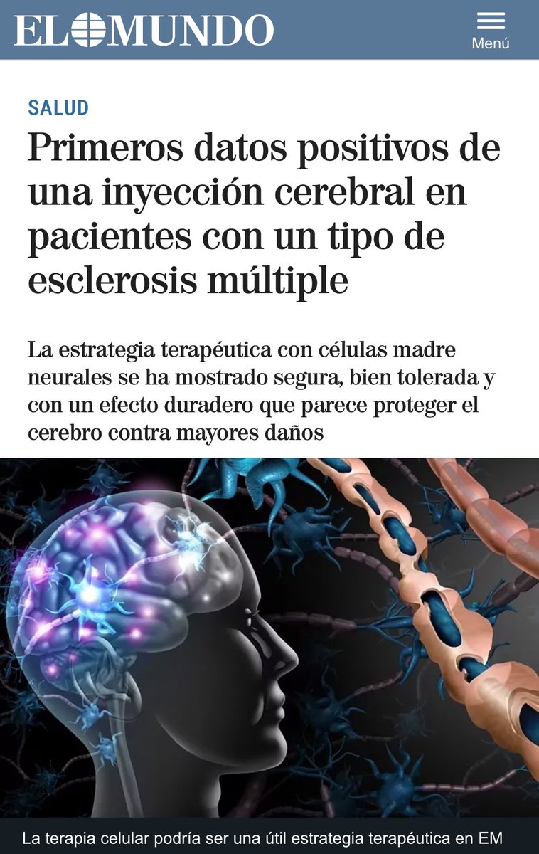 lavecinarubia's tweet photo. Se abren las puertas a nuevos tratamientos para frenar la esclerosis múltiple.
La investigación salva vidas, participar en estudios es muy importante y salva vidas (quienes hayáis leído «Contando atardeceres» sabéis que lo digo con conocimiento de causa 🩷).
Noticias que nos traen esperanza. 🩵