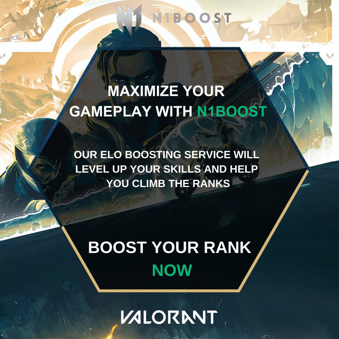 n1boost's tweet image. Crush the competition with n1boost&apos;s elo boosting. Increase your rank and dominate the game. Don&apos;t settle for less. Try n1boost today #NextLevelGaming #ProGamerTips #ElevateExperience #MaximizePerformance #EliteGamingLeague #valoranthighlights #valorantmemes