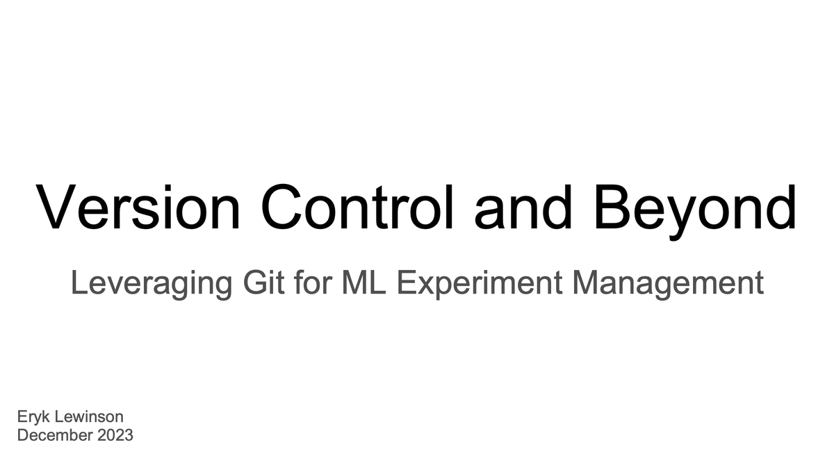 erykml1's tweet photo. It was a real pleasure to present at @PyData Global 2023 today!

During my presentation, I talked about using #git and @DVCorg  for reproducible ML experimentation—all from within VS Code! 1/3🧵 https://t.co/8ev5Iw6HCv