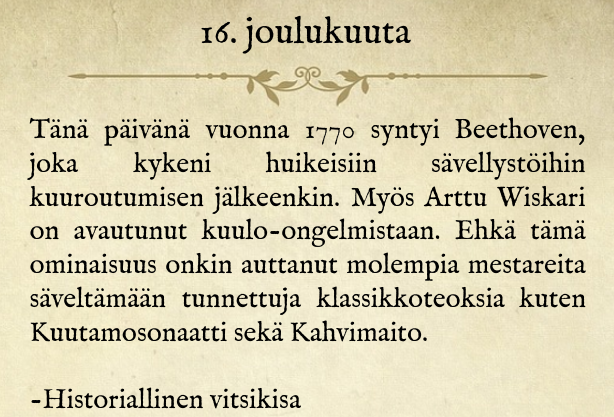 16.12. #historiallinenvitsikisa