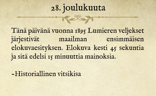 28.12. #historiallinenvitsikisa