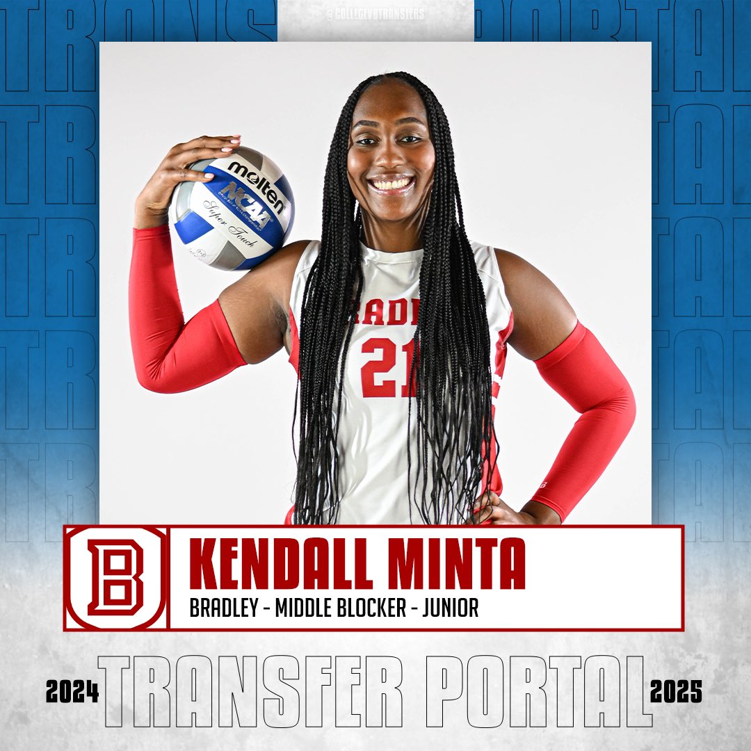 CVBTransfers's tweet photo. 𝗜𝗻 𝗧𝗵𝗲 𝗣𝗼𝗿𝘁𝗮𝗹

✏️: Kendall Minta
🏐: Middle Blocker
🎓: Junior
📍: Bradley

#CollegeVBTransfers | #NCAAWVB https://t.co/7KilxSbaGh