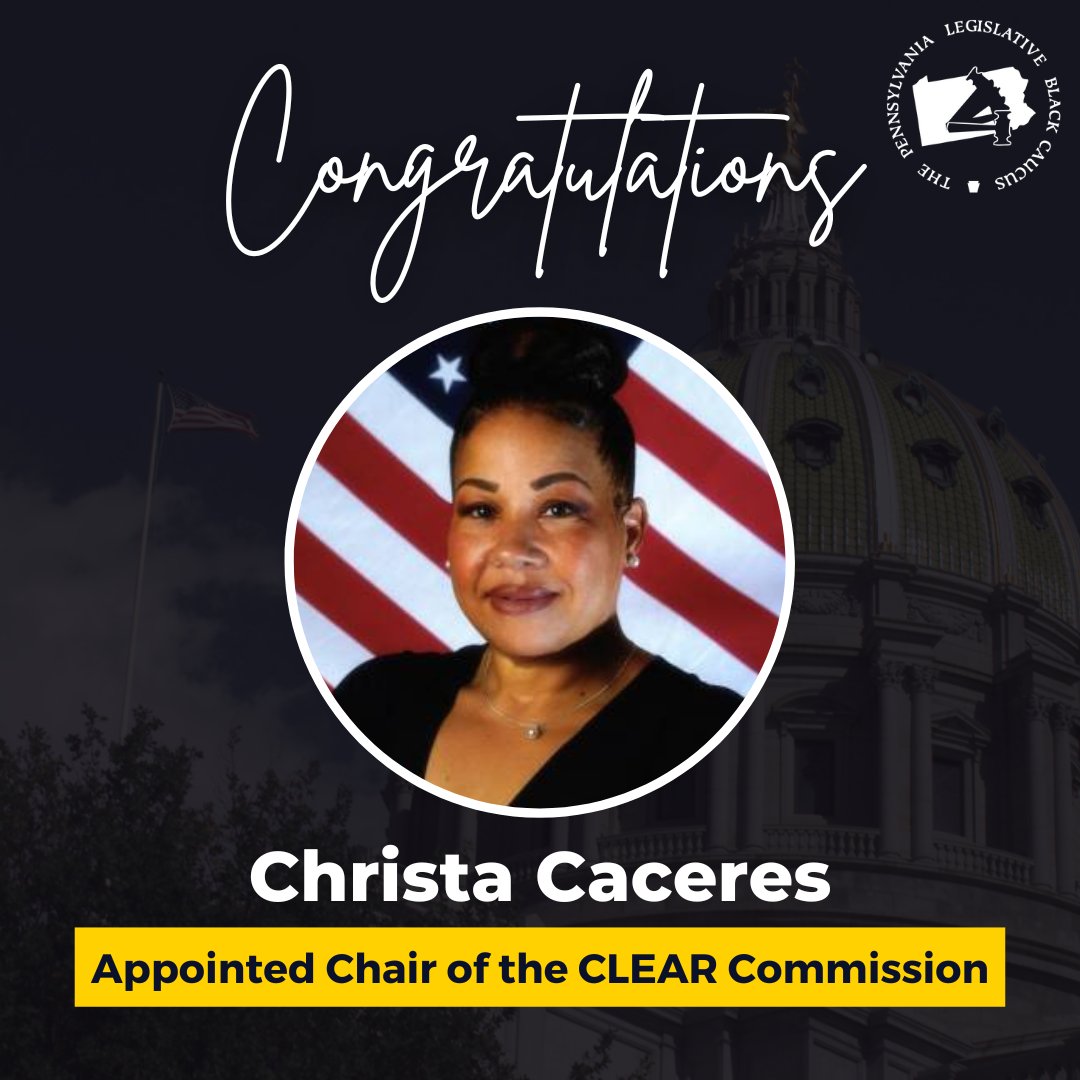 Congratulations to Christa Caceres for being named chair of the Pennsylvania Citizen Law Enforcement Advisory and Review (CLEAR) Commission.