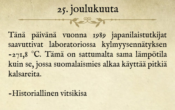25.12. #historiallinenvitsikisa