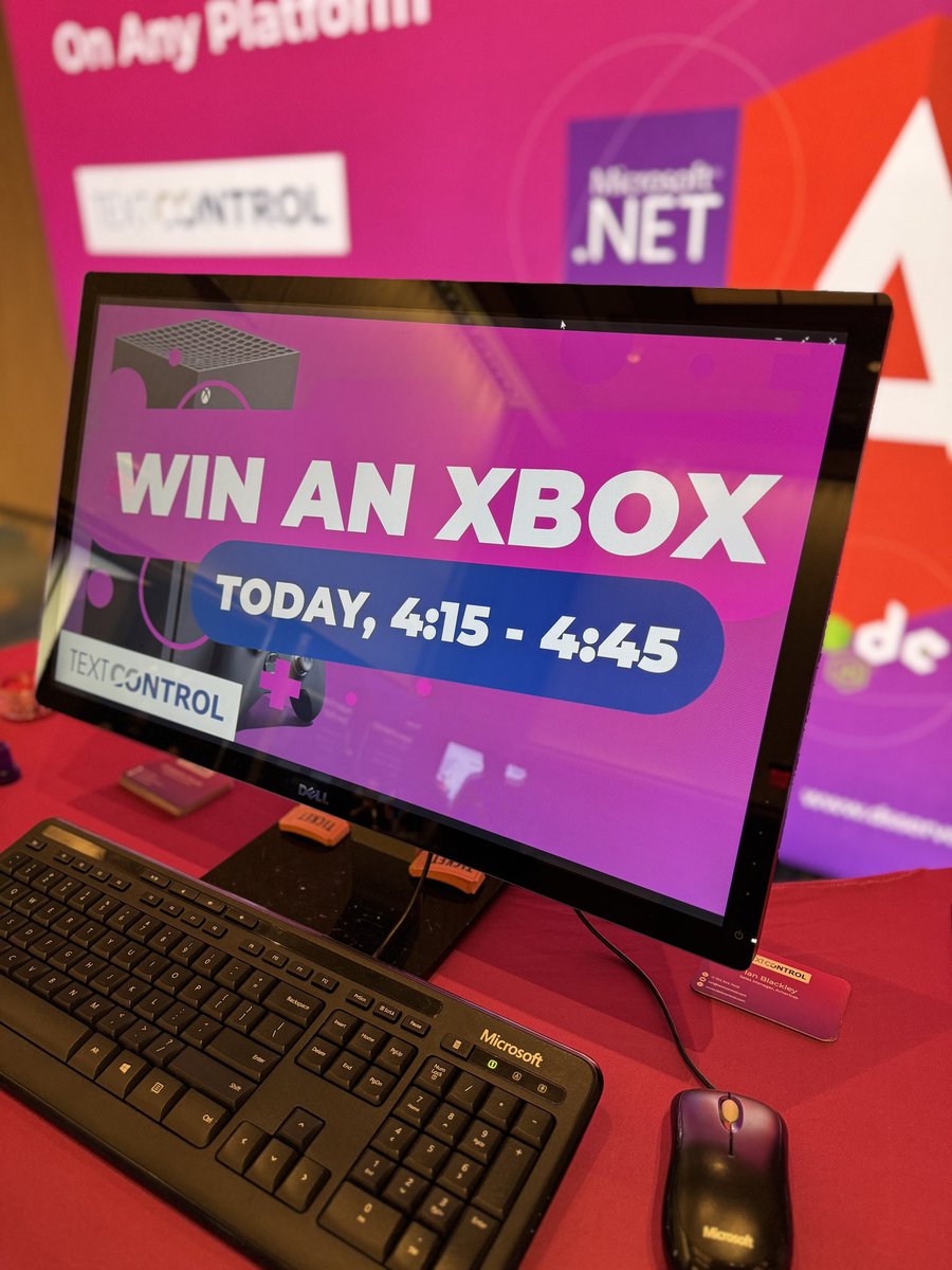 txtextcontrol's tweet image. The drawing will be held today during the main drawing session in the exhibition hall between 4:15 and 4:45. There is still time to grab a ticket for the #xboxseriesx. #devintersection #devintersection23 #azureaiconf23