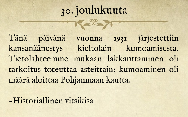 30.12. #historiallinenvitsikisa