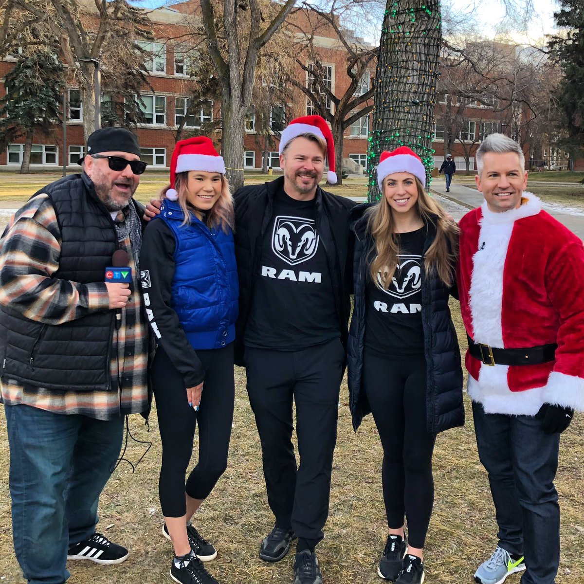 ABRamDealers's tweet photo. 'Twas a great day to shoot a little holiday video with our friends @CTVYEGBuzz and @1003TheBear! Stay tuned to find out about the goodies Santa (aka Cory) has up his sleeve for our giveaway! 🎄🎅 
#RamStreetTeam #HolidayFun #HolidayCheer #RamTrucks #RAM https://t.co/tBsszW8eA6
