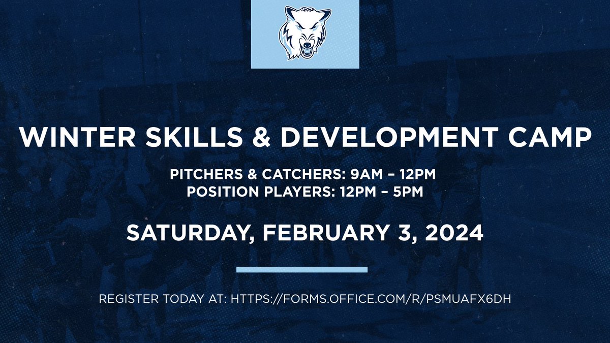 Northwood Baseball Winter Skills &amp; Development Camp registration is now open! All HS ages are welcome! 

Registration Link: forms.office.com/r/PSMUaFx6dH

#RollTimbys🐺