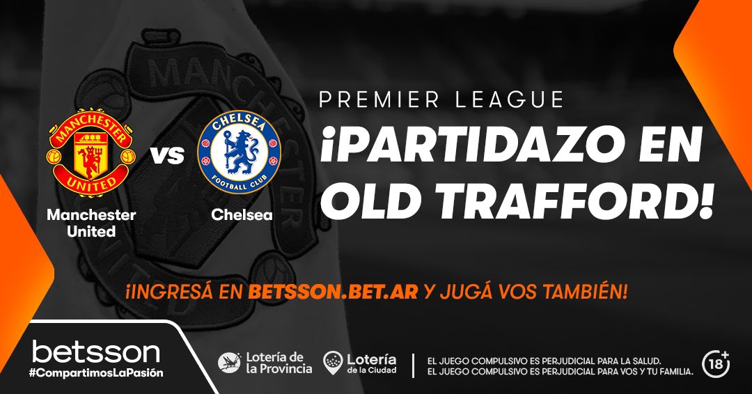 Se viene un partidazo ! Manchester United vs Chelsea! Por la #premier y con <a href="/Betsson_ARG/">Betsson Argentina</a> podés hacer tu mejor jugada!!! Entrá al link y enterate más!! pba.betsson.bet.ar/apuestas-depor…