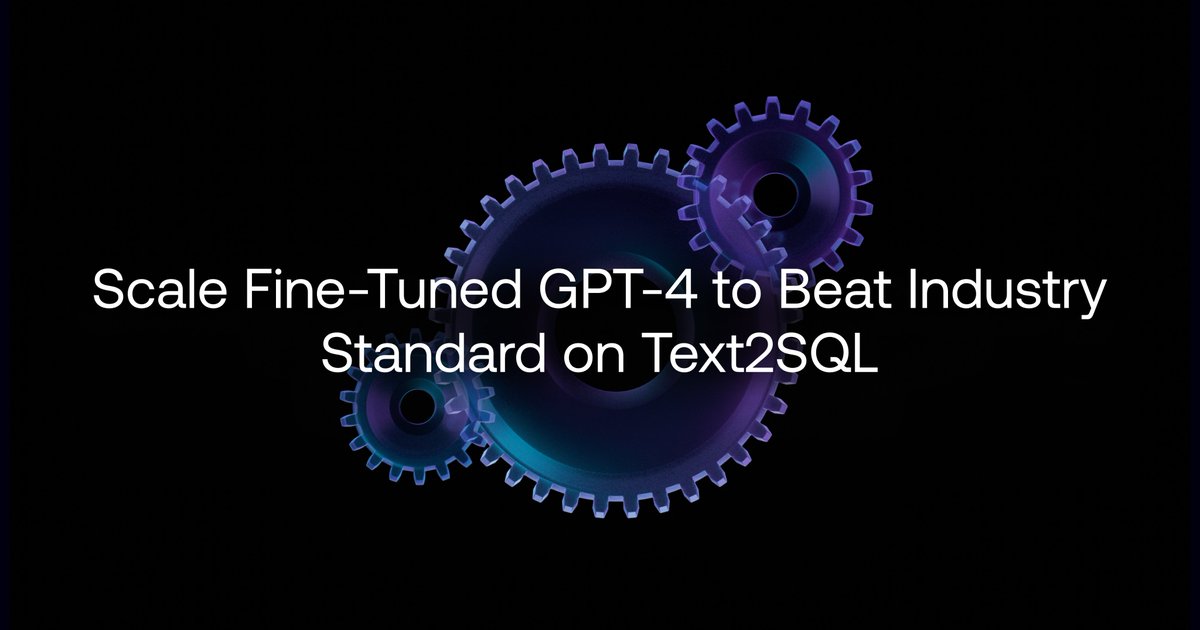 Scale teamed up with our friends at <a href="/OpenAI/">OpenAI</a> to fine-tune GPT-4 and achieved state-of-the-art performance (84% accuracy) for text-to-SQL translation on the SpiderDev Set! Here’s why that matters 🧵

scl.ai/text2sql