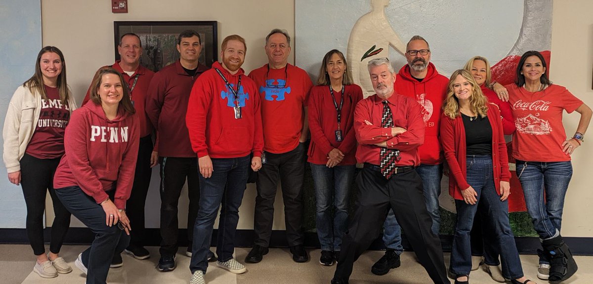 CouncilRockEA's tweet photo. CREA members from CR North showed their support for public education by wearing #REDforED. https://t.co/uOW3saCI9w