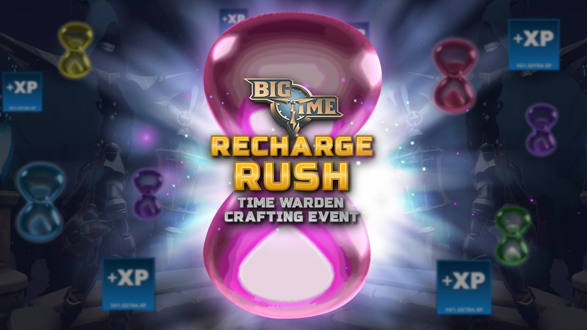 playbigtime's tweet photo. Hourglass Recharge Rush - It's Time To Rush! ⌛ 

Starting now and ending on Dec 8, 2023, at 23:59UTC.

✨ 50% More Workshop XP

✨ 2x Points: Climb the ranks at twice the speed.

✨ 30% Reduced Workshop Mod Chip Costs https://t.co/vV4asiF1oJ