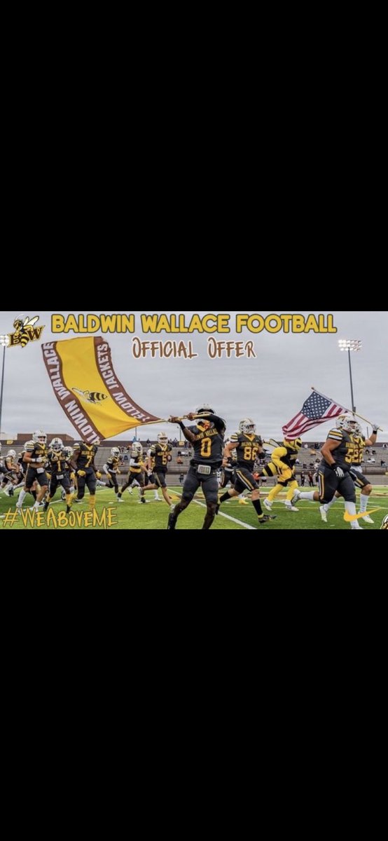 Blessed to receive my 2nd offer from Baldwin Wallace university🤎💛 @BWYJFootball @blake_abraham