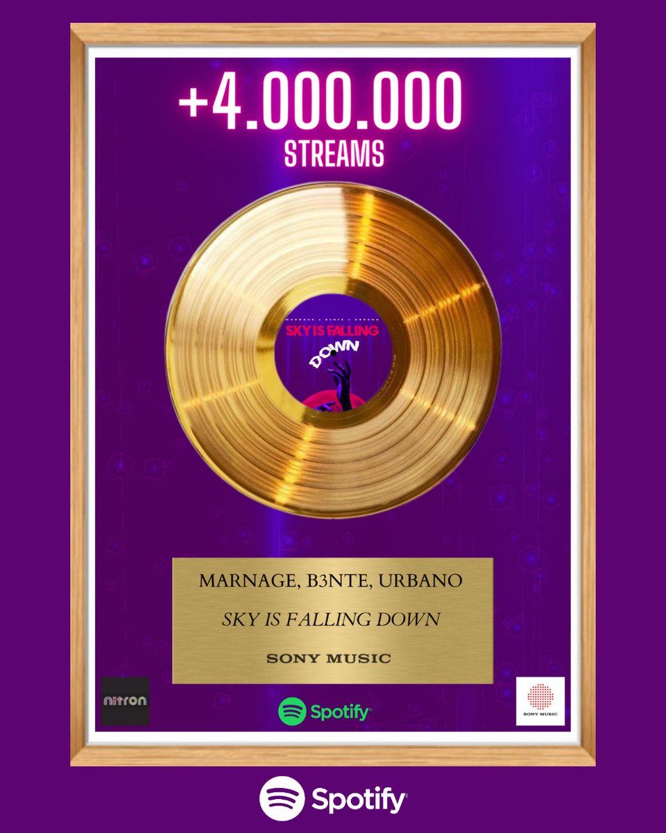 Our track SKY IS FALLING DOWN has exceeded 4 millions streams on <a href="/Spotify/">Spotify</a> and 5 millions on <a href="/YouTube/">YouTube</a>!
We’re more than proud of this record! 📀🏆 @sonymusicde <a href="/benteby/">B3nte</a>