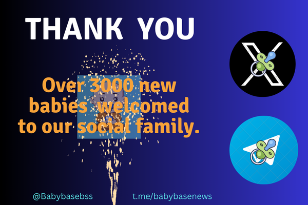 babybasebbs's tweet photo. ⚠️Breaking News: Our follower count just hit 3k and the internet can't handle the awesomeness!

 Thanks for being a part of the next memecoin lord on @buildonbase ! 🌐💥 

#Trending #doge #BaseChain #Babybase #ALTSEASON @Babybasebbs #GTA6trailer $AIT #BBS https://t.co/MMdj9URnhG