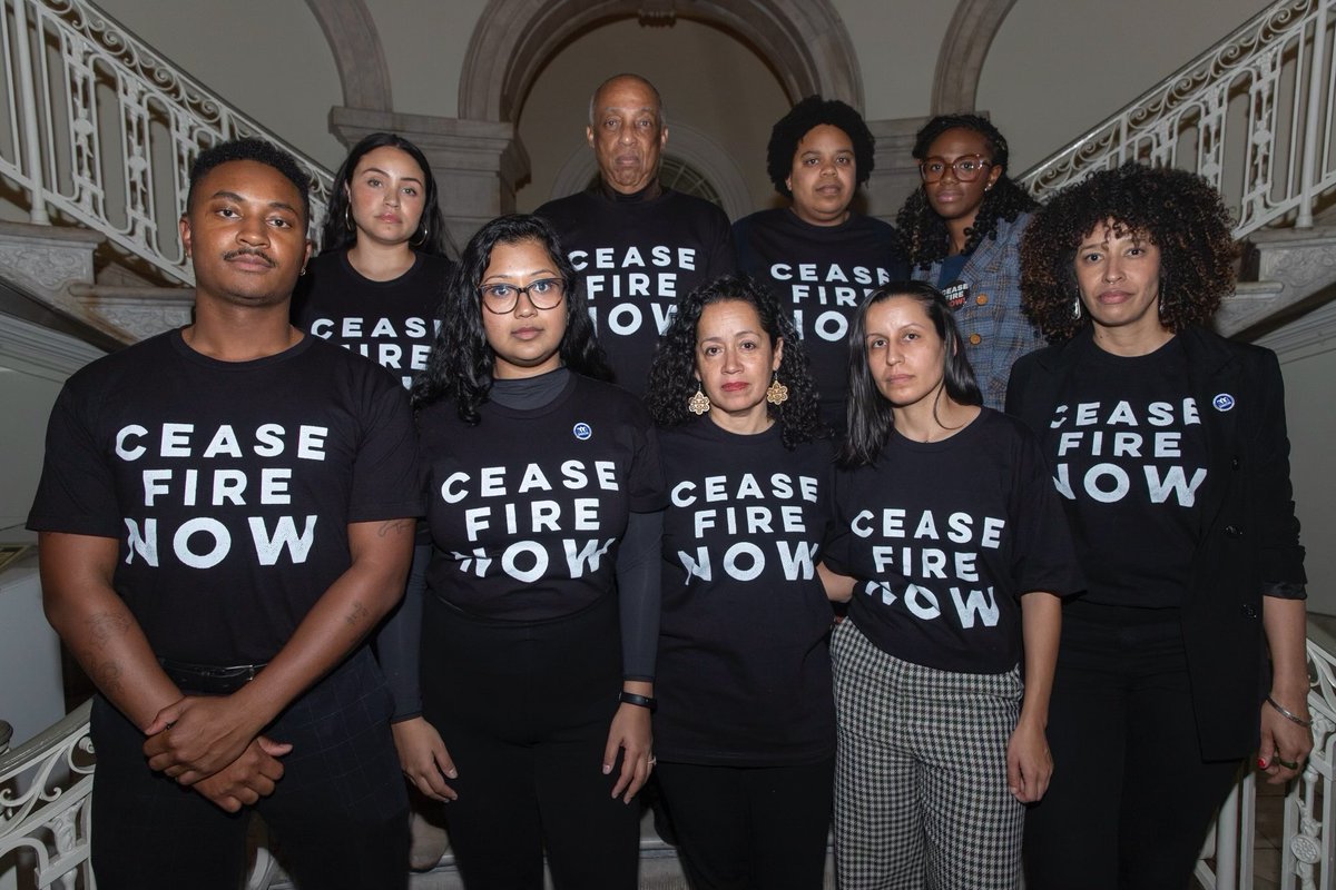 Proud to stand in solidarity with some of my @nyccouncil colleagues today at the Stated Meeting calling for an immediate and permanent #ceasefire.