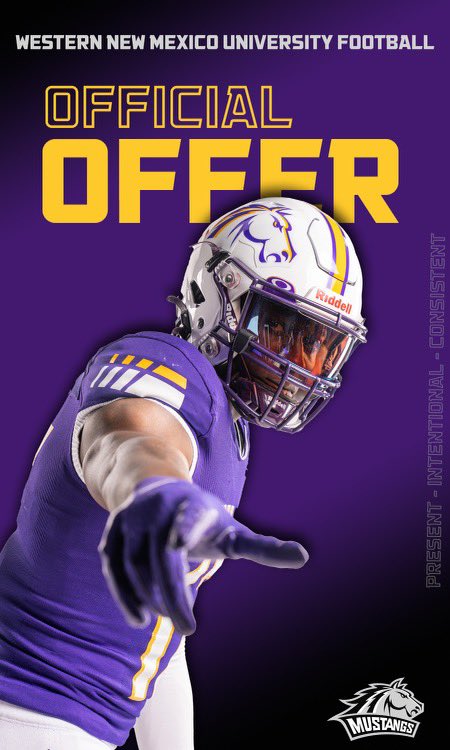 Very thankful to have received an offer to <a href="/WNMUFootball/">WNMU Mustang Football</a> you <a href="/CoachCamp_/">Sam Camp</a> for the opportunity!! <a href="/FootballBrophy/">Brophy Football</a> @Kennedy73 <a href="/jason247scout/">Jason Jewell</a> <a href="/gridironarizona/">Gridiron Arizona</a>