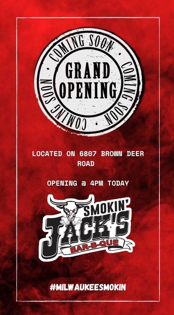 DOORS WILL BE OPENING TONIGHT AT 4PM! CARD ONLY NO CASH! COME N GET SOME QUALITY SMOKED MEAT #weknowhowtobbq #milwaukeesmokin #bbq #smokinjackbbq #greateats #smokedmeat #milwaukee #saucy #wehavethesauce