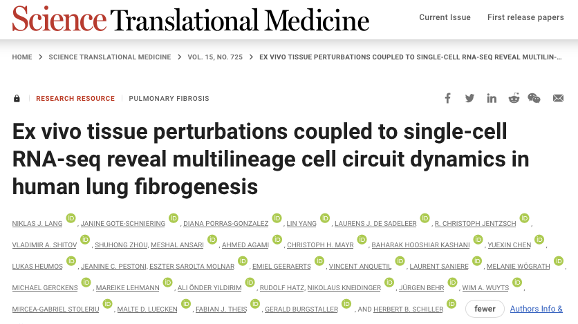 Gerald Burgstaller (@geraldburg94671) on Twitter photo Excited to announce our recent #hPCLS study, a joint effort with <a href="/SchillerLab/">Herbert B Schiller</a>, now featured in <a href="/ScienceTM/">Science Translational Medicine</a>. Conducted at #HelmholtzMunich and <a href="/LungHealthMUC/">Institute of Lung Health and Immunity</a> in a great team effort. #Lung #Science. Advancing #drug development. Check it out here:👉t1p.de/xjikg Excited to announce our recent #hPCLS study, a joint effort with <a href="/SchillerLab/">Herbert B Schiller</a>, now featured in <a href="/ScienceTM/">Science Translational Medicine</a>. Conducted at #HelmholtzMunich and <a href="/LungHealthMUC/">Institute of Lung Health and Immunity</a> in a great team effort. #Lung #Science. Advancing #drug development. Check it out here:👉t1p.de/xjikg