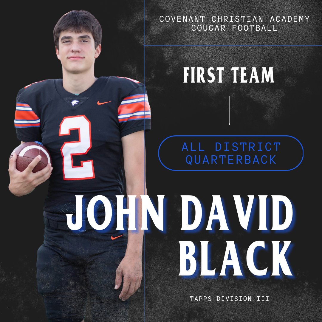 Congrats to John David Black for being named First Team All District in <a href="/TappsFootball/">TAPPS Football</a> Division III, District 1 <a href="/VernonWells10/">Vernon Wells</a> <a href="/Philtowe/">Phil Towe</a>