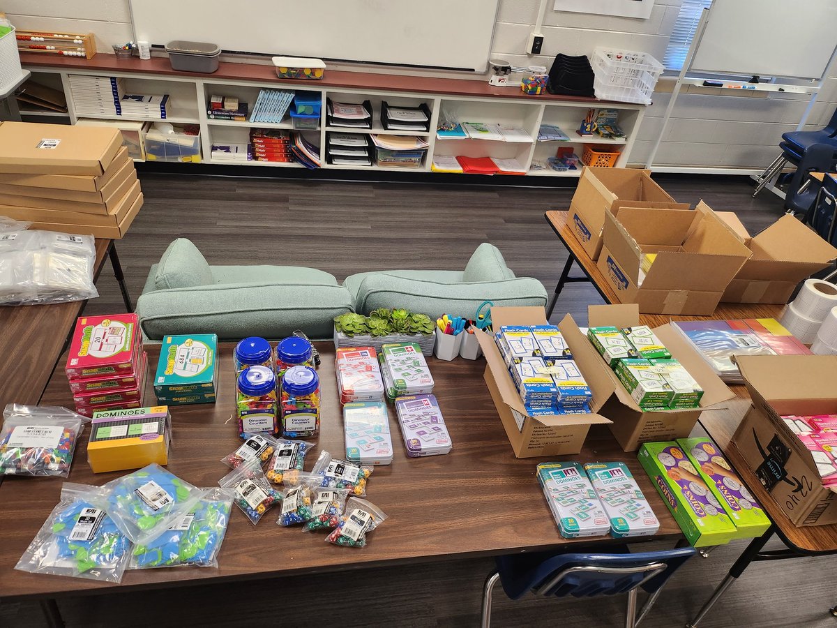 What awesome gifts for our students and teachers from the RISD Math department!  Can't wait to see these math manipulatives in action at NRE!!  Thank you! #RISDBelieves #Proud2BeNRE