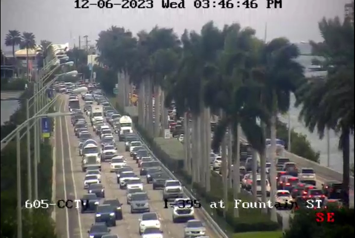 MacArthur Causeway right now #MiamiArtWeek