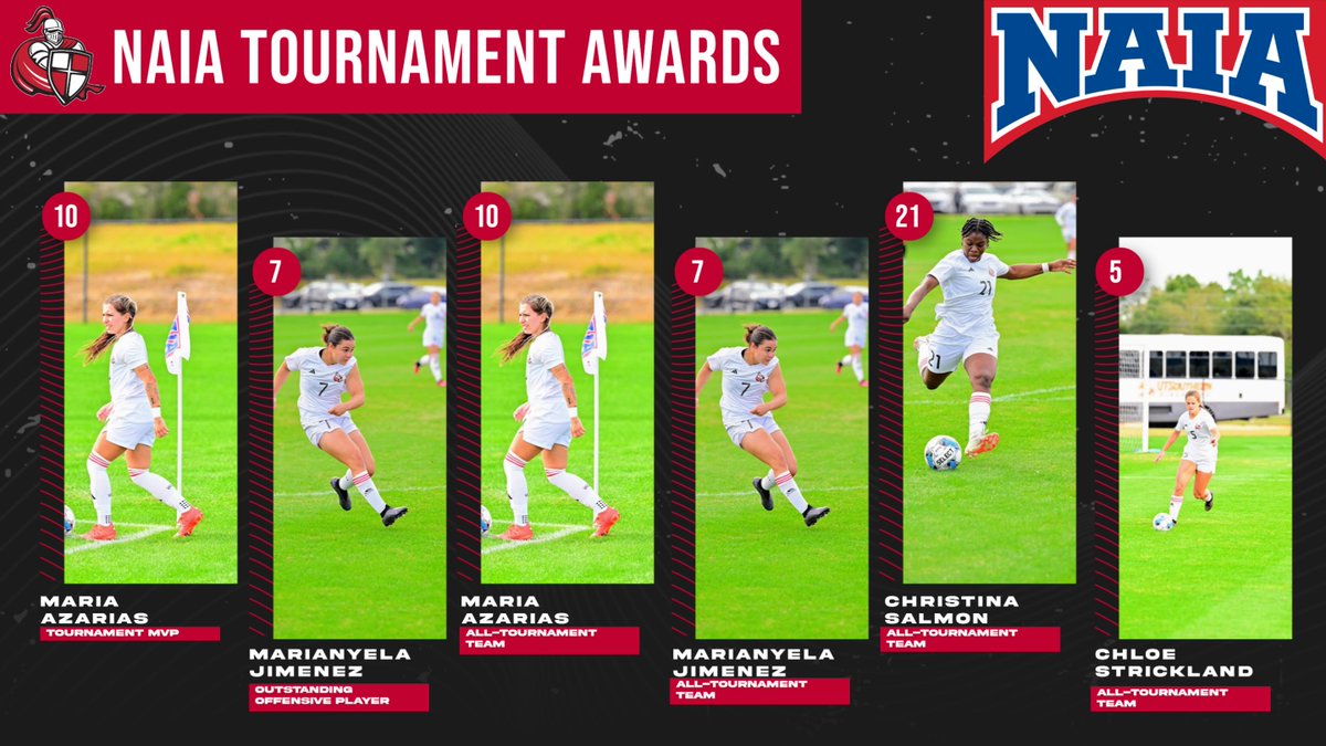 NAIA TOURNAMENT HONORS!

Women's soccer picked up several end of tournament awards on the way to a National Runner-Up finish yesterday. Several Lady Crusaders had stellar tournaments and were duly recognized.

Congratulations girls!