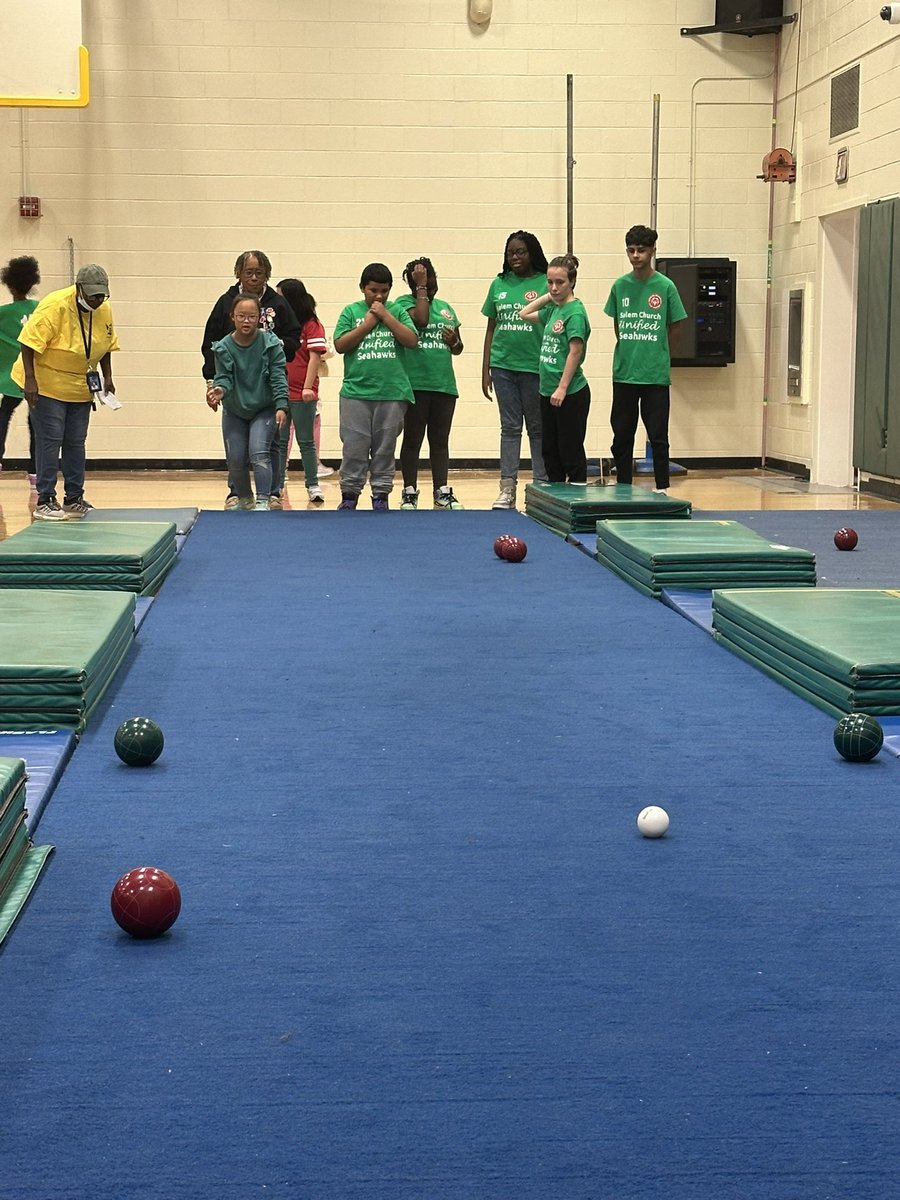 Awesome teamwork and sportsmanship today at the Unified Bocce tournament.  #oneccps