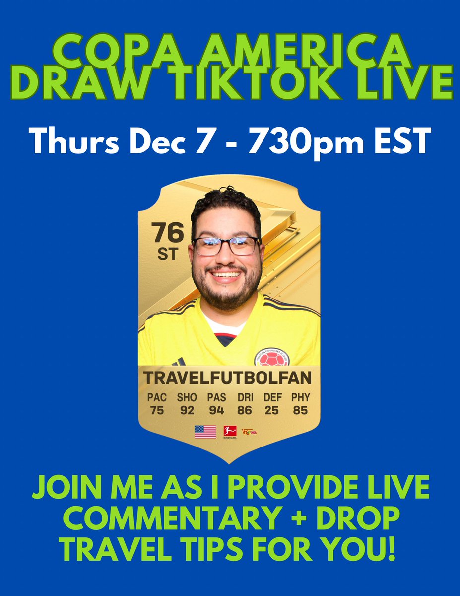 Join me tomorrow night on TikTok at 730pm EST! #ca2024 #copaamerica2024 #vibrarelcontinente #vibraocontinente #rockingthecontinent