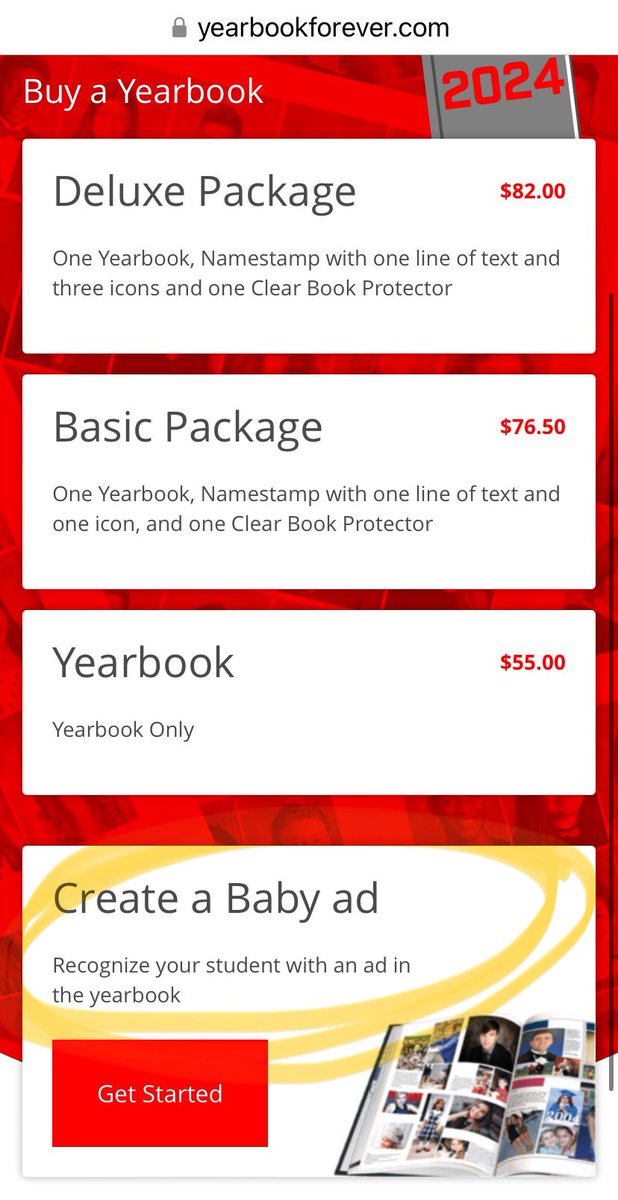 8th grade parents! Our option for baby ads in the yearbook is now open! $25 for 4 photo submission. Use our online order form & follow the steps! Go to yearbookforever.com and place your order today!! Baby ad orders close on January 12th!