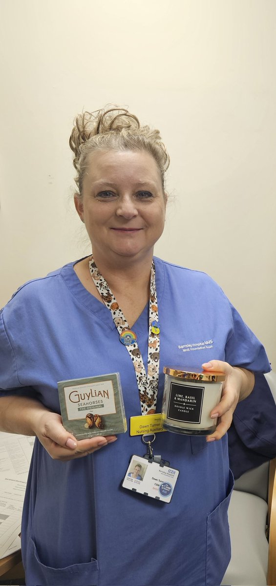 Special mention for October (catching up) was Dawn. Nominated for her calmness and professionalism in supporting a patient in an emergency situation.
