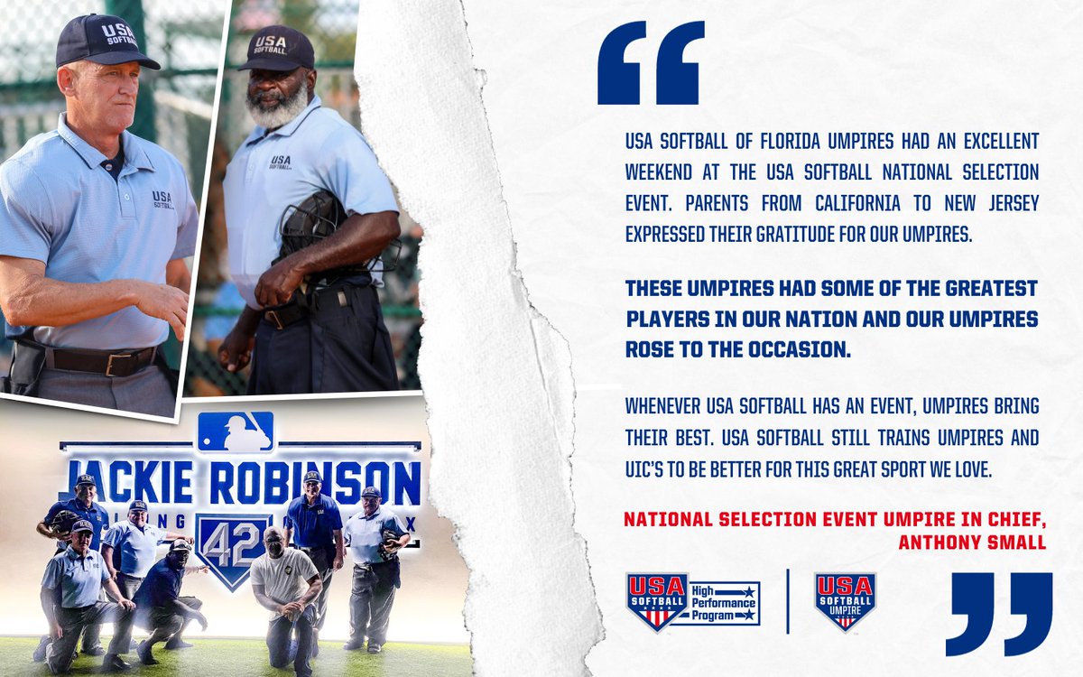 𝙍𝙞𝙨𝙞𝙣𝙜 𝙩𝙤 𝙩𝙝𝙚 𝙤𝙘𝙘𝙖𝙨𝙞𝙤𝙣 💪

Over 400 athletes along with #USASoftball umpires 𝗯𝗿𝗼𝘂𝗴𝗵𝘁 𝘁𝗵𝗲𝗶𝗿 𝗯𝗲𝘀𝘁 to Vero Beach, Florida for the #HPP National Selection Event, 𝘱𝘳𝘦𝘴𝘦𝘯𝘵𝘦𝘥 𝘣𝘺 @DICKS 🇺🇸

#BluesAcrossAmerica