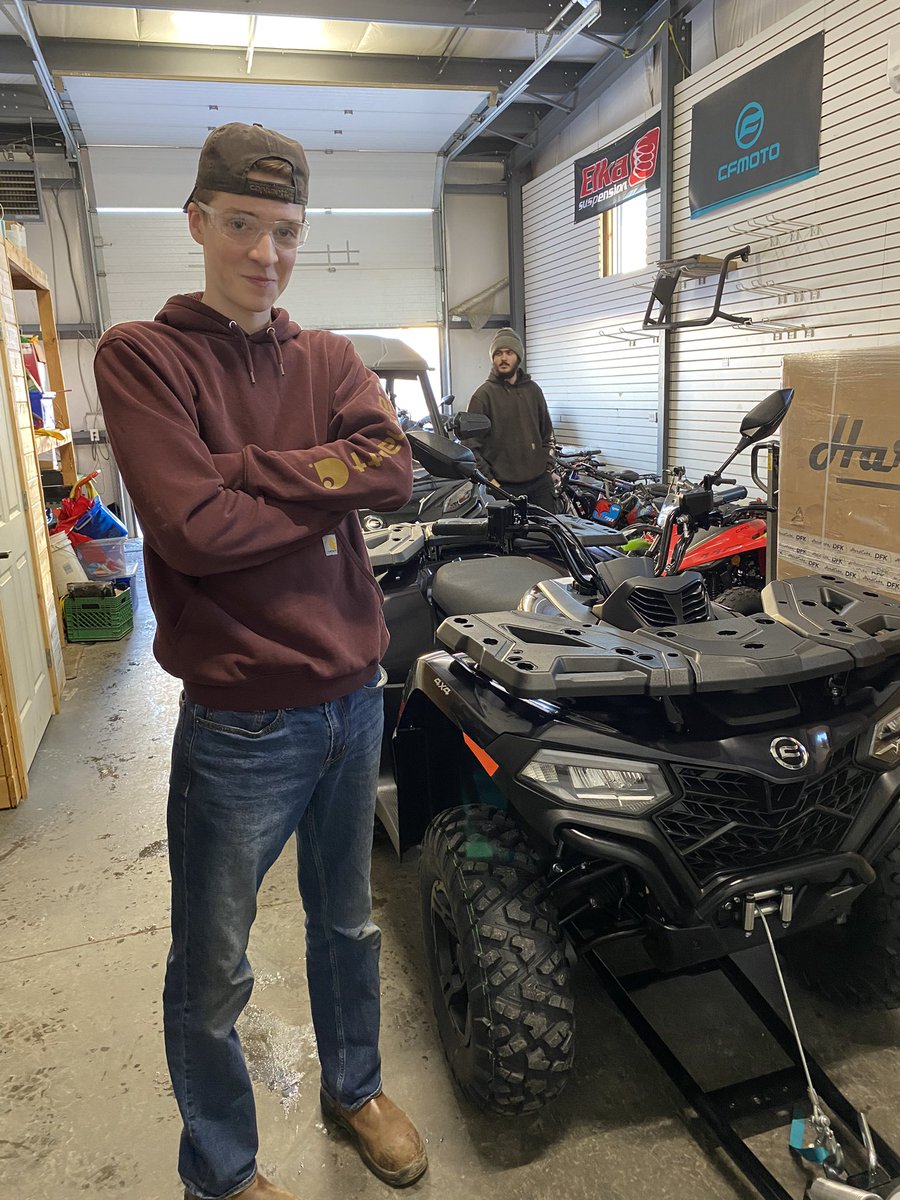 RRobertsLHS's tweet photo. He’s in his element building bikes and SxS! He independently put together two snowploughs and, with the help of his mentor, learned how to properly mount them to the bikes. Thank you Canmac Powersports for supporting @lockviewhigh’s O2/co-op students. https://t.co/SMs0yFmzia