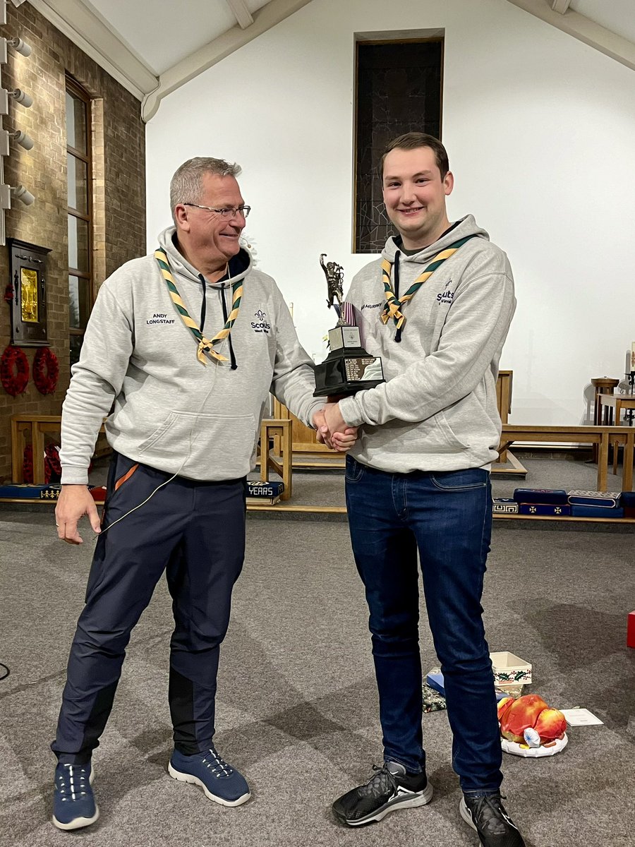 Congratulations Kieran on achieving your Woodbadge! We also took the opportunity to present him with the 2023 Eric Tate young adult leader’s trophy (just a few months after the AGM!) Bravo Kieran and thank you so much for everything you do for West Wirral and beyond!