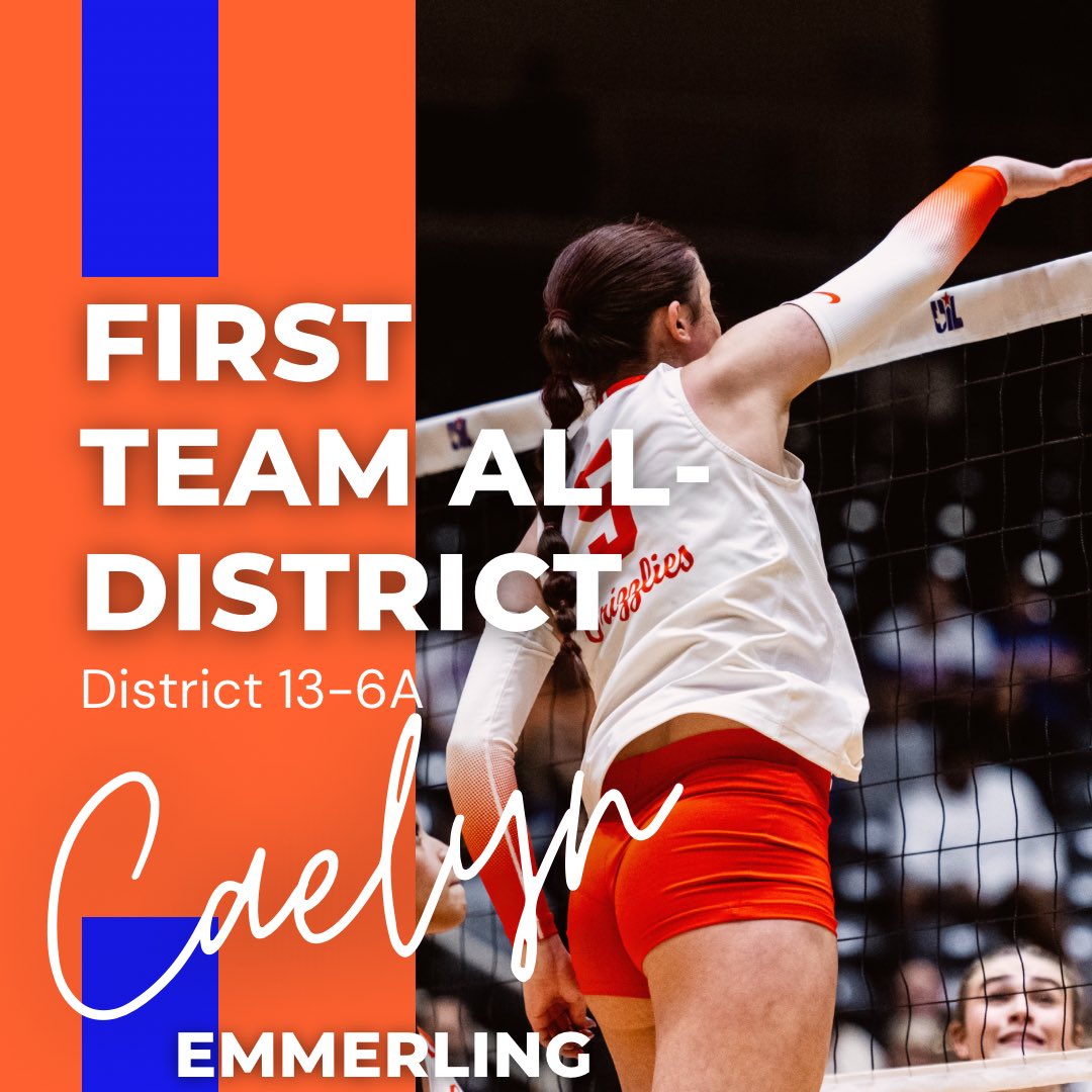 Congratulations to Caelyn Emmerling (Sr) for earning District 13-6A First Team All-District honors! An absolute monster of a senior season and career - coming through HUGE in so many clutch moments! We are so proud of you! 🧡💙