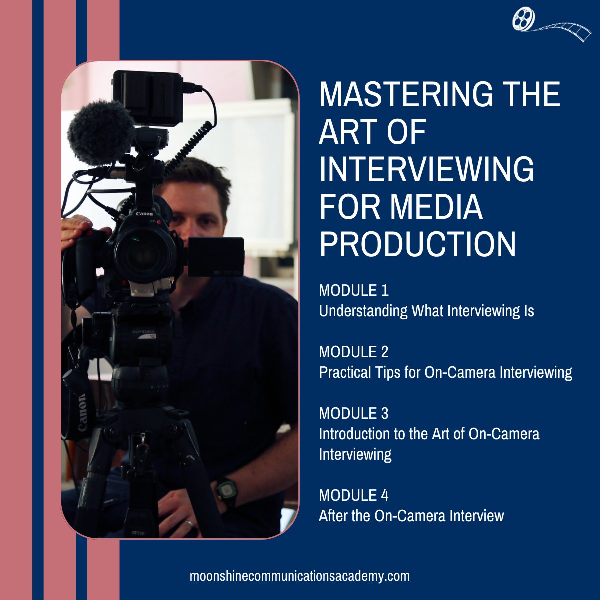 MoonshineComms's tweet photo. In Mastering the Art of Interviewing for Media Production, you'll be taken through the entire interview process, from pre- to post-interview, to build your skills and confidence to become a great interviewer. 

Sign up today: https://t.co/958snX87e0 https://t.co/527vgmljWp