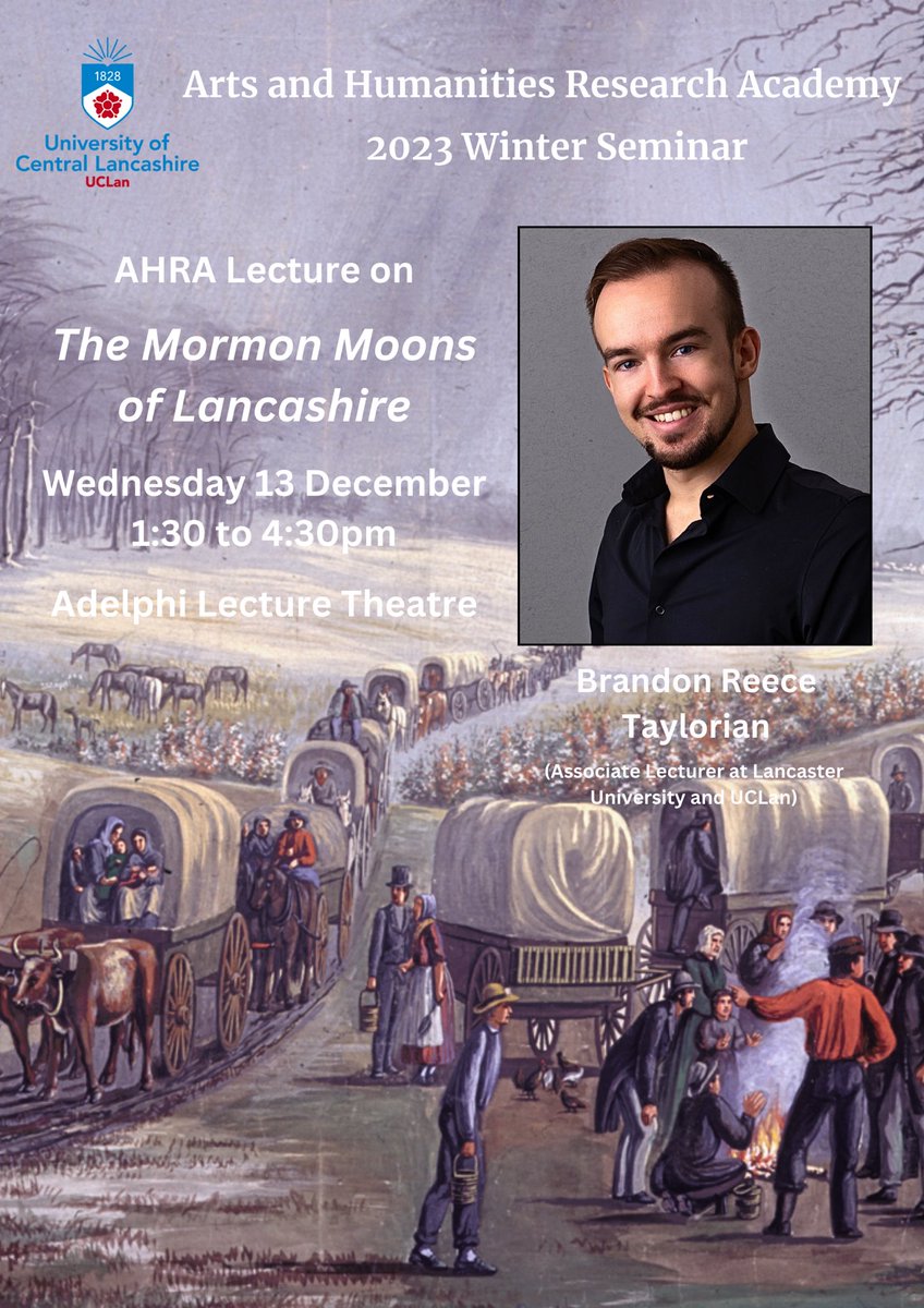 I’m thrilled to announce that next week I will be lecturing at the AHRA Winter Seminar on my research about how Lancashire became a centre for Mormonism in the late 1830s and how some of my own ancestors were the first Latter-day Saints to travel from England to America in 1840!