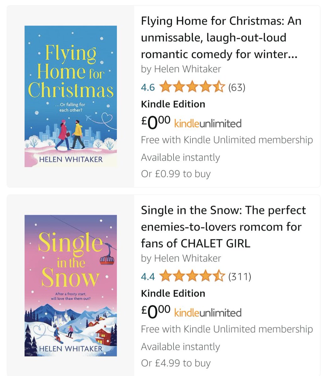 Happy book-vent! Both my festive books are now on Kindle Unlimited, and Flying Home for Christmas is 99p if you're not a kindle Unlimited subscriber. amzn.eu/d/7yUnvJP