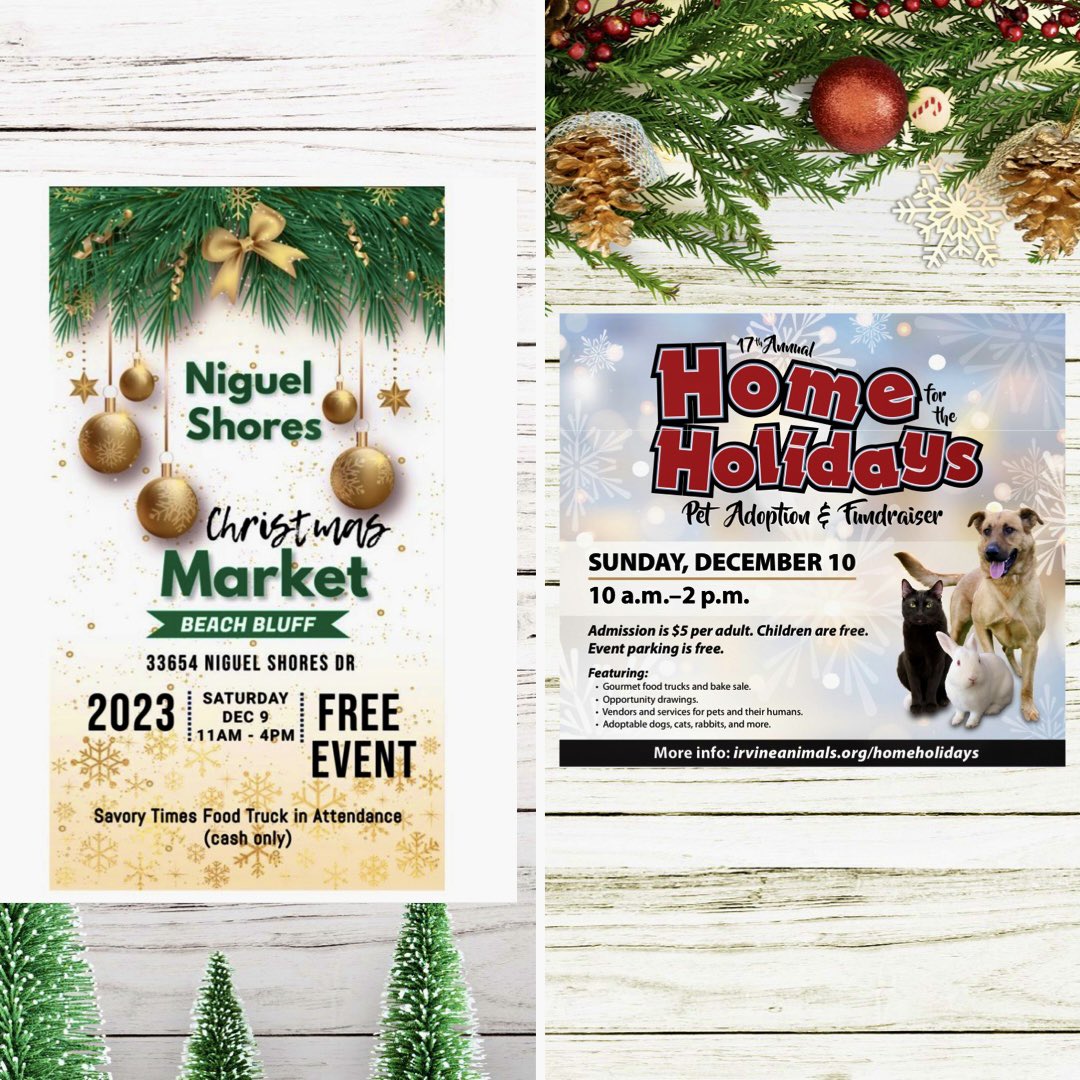 GidgetLPPB's tweet photo. Saturday Dec 9th we will have a vendor booth at Niguel Shores Christmas Market 33654 Niguel Shores Drive (11 am to 4 pm). On Sunday Dec 10th we will have a vendor booth at Irvine Animal Care Centers Home for the Holidays pet adoption and fundraiser 6443 Oak Canyon (10 am to 2 pm) https://t.co/hst8HTlofY